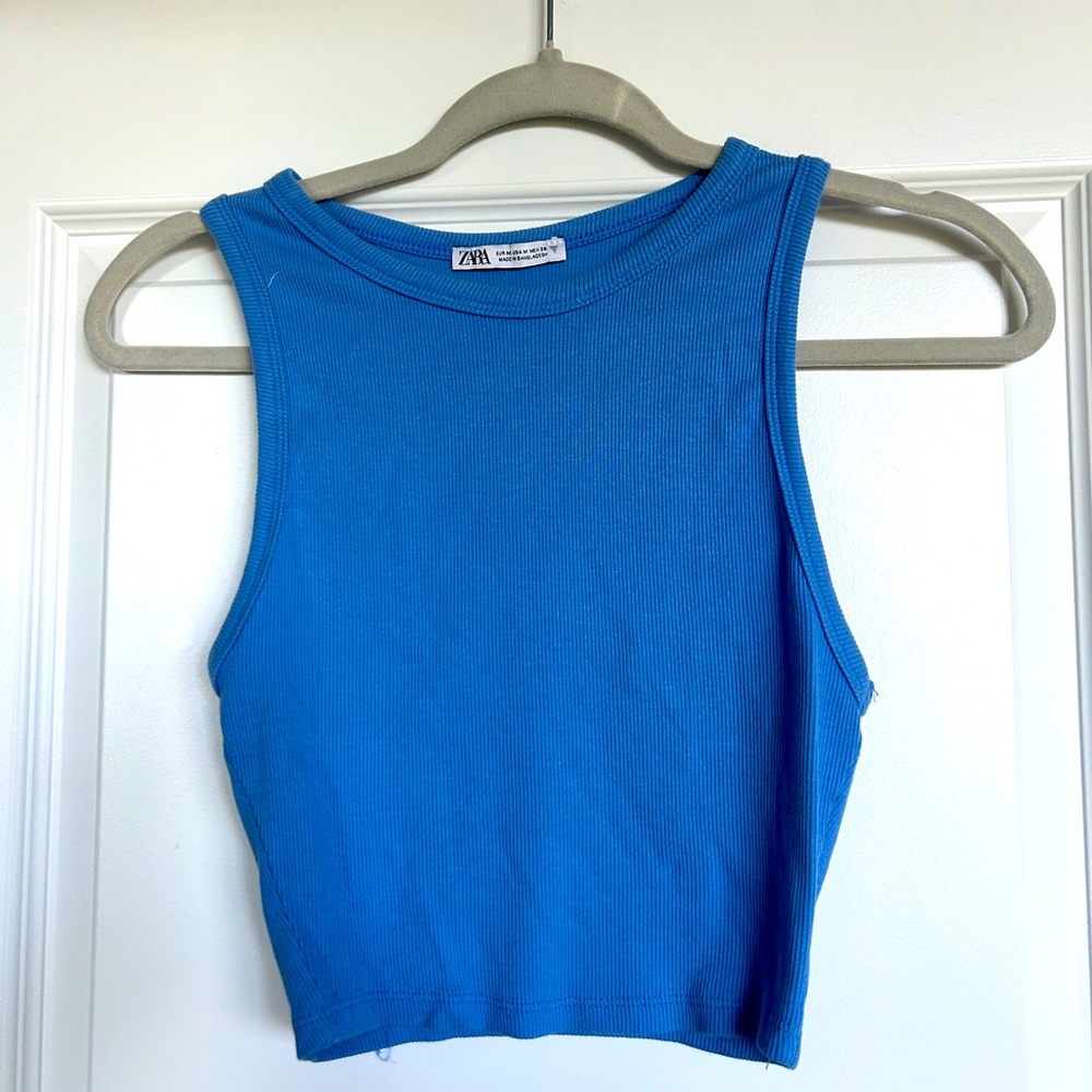 ZARA Cobalt Blue Cropped Top
